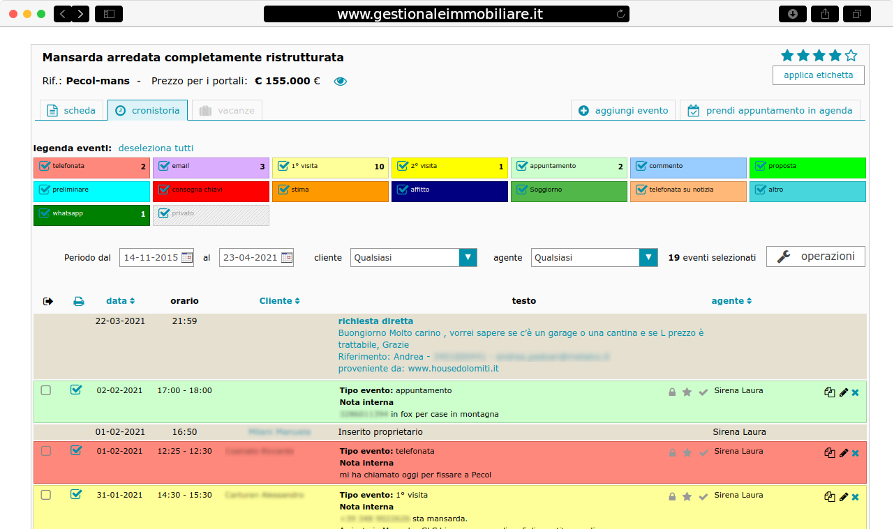 Gestionale Immobiliare - Cronistoria